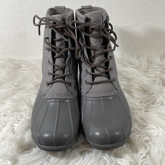 Sperry Saltwater Duck Boots Canvas Waterproof Grey Men\'s Size 10 NEW main image 8